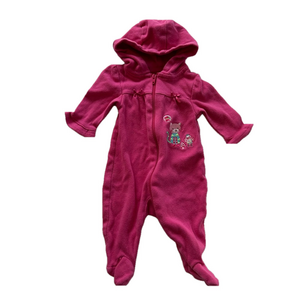 4/20$ pink baby footed one piece with hood size Newborn